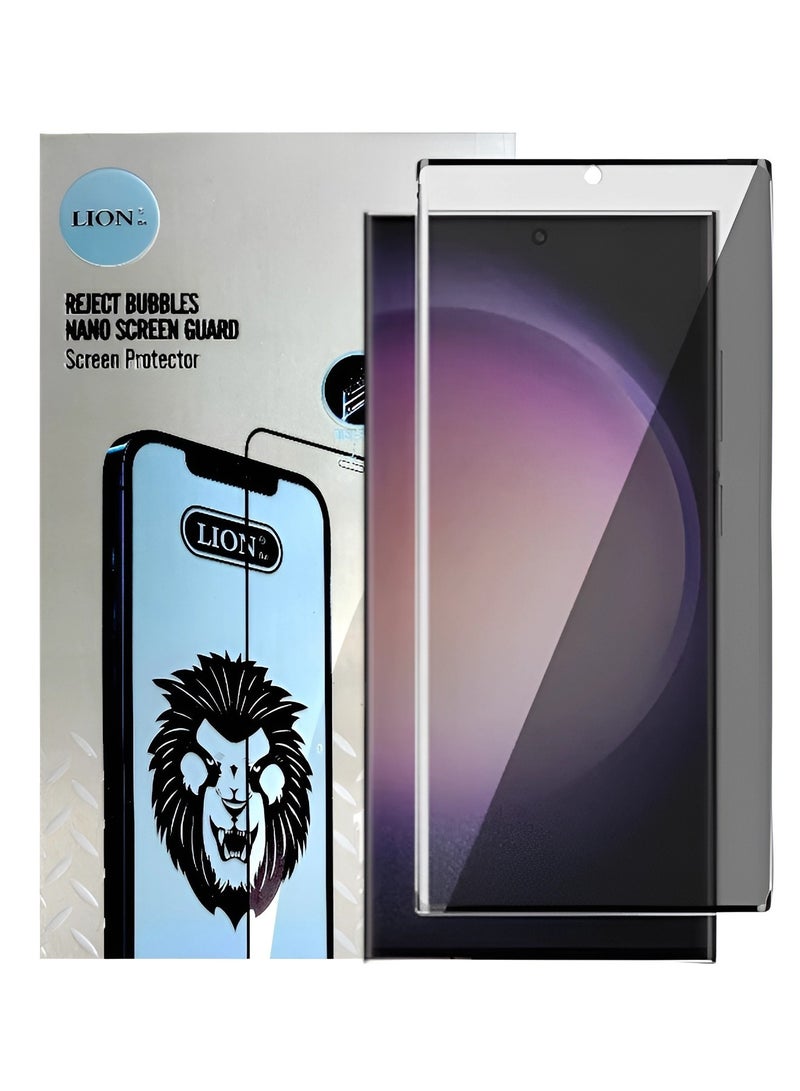 ليون واقي شاشة نانو 11D لسامسونج جالكسي اس 21 اولترا (Samsung Galaxy S21 Ultra) مضاد للتجسس لحماية الخصوصية (لقافة) بتصميم منحني حماية فائقة من الحافة الى الحافة مع الحماية ضد السقوط والخدوش - Image 1