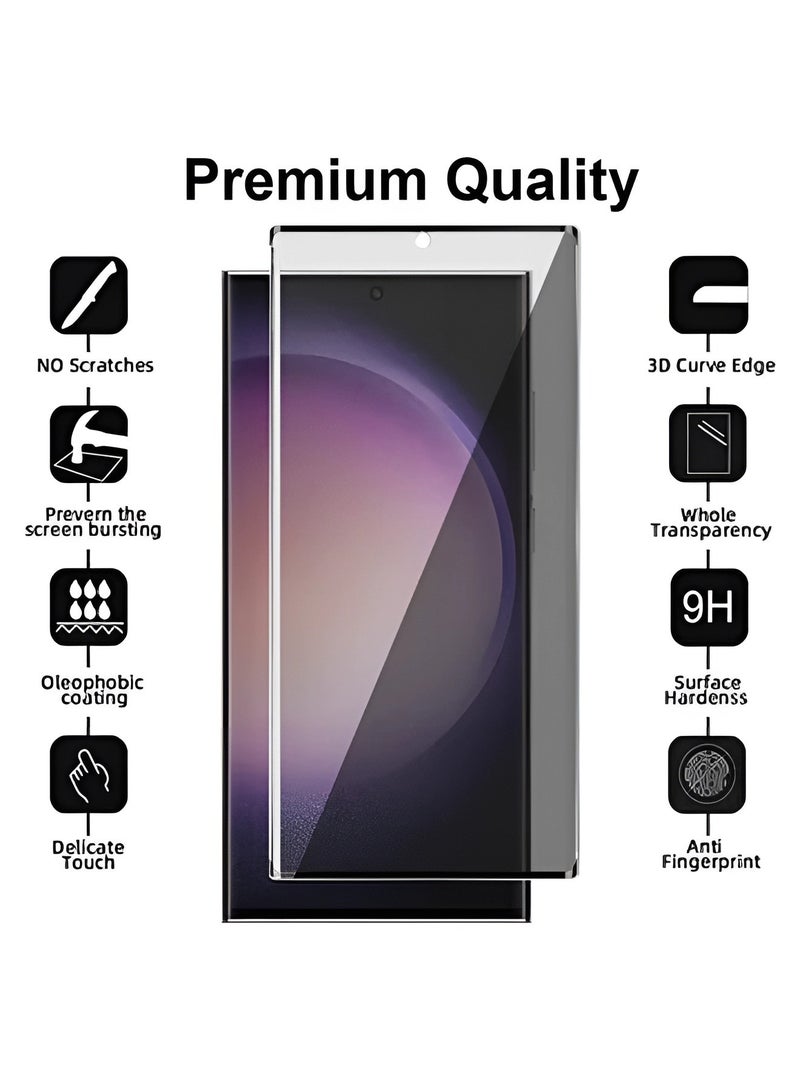 ليون واقي شاشة نانو 11D لسامسونج جالكسي اس 21 اولترا (Samsung Galaxy S21 Ultra) مضاد للتجسس لحماية الخصوصية (لقافة) بتصميم منحني حماية فائقة من الحافة الى الحافة مع الحماية ضد السقوط والخدوش - Image 2