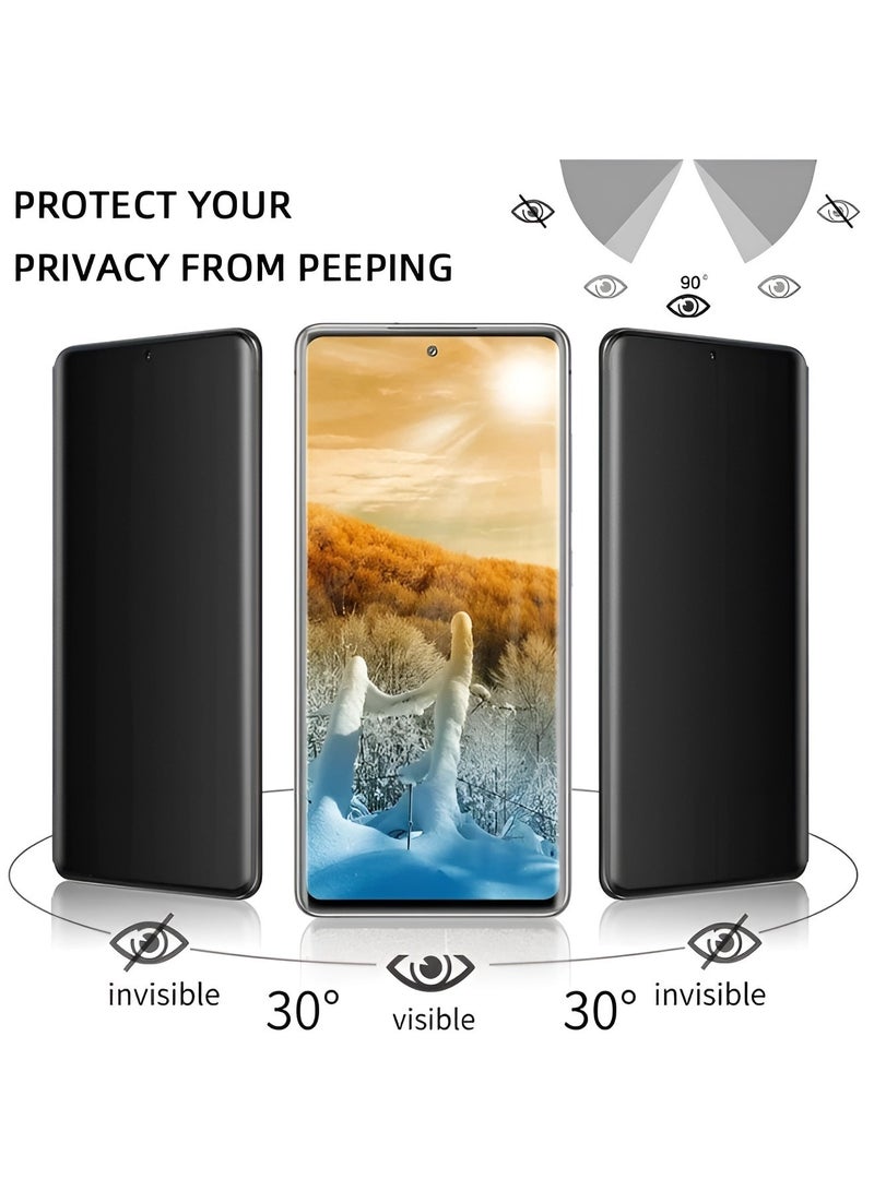 ليون واقي شاشة نانو 11D لسامسونج جالكسي اس 21 اولترا (Samsung Galaxy S21 Ultra) مضاد للتجسس لحماية الخصوصية (لقافة) بتصميم منحني حماية فائقة من الحافة الى الحافة مع الحماية ضد السقوط والخدوش - Image 3