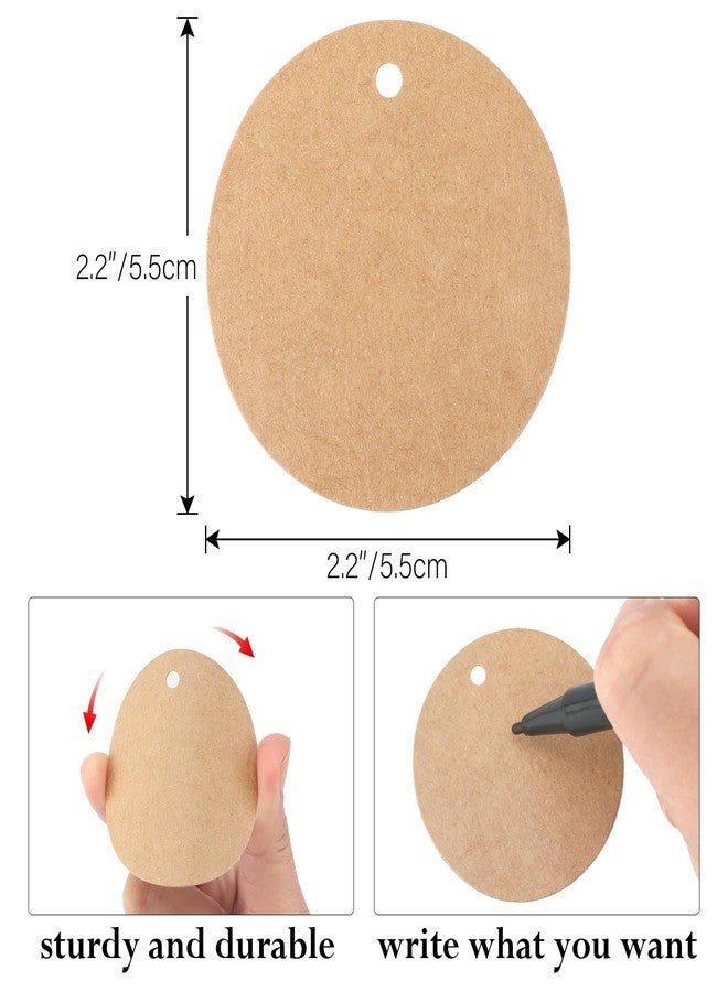 G2PLUS 100PCS Kraft Paper Gift Tag with String,2.2'' Round Paper Tags Blank Hang Tags Brown Circle Tags with Holes for Craft Projects, Xmas Gift, DIY Wedding Favor Bag - Image 2