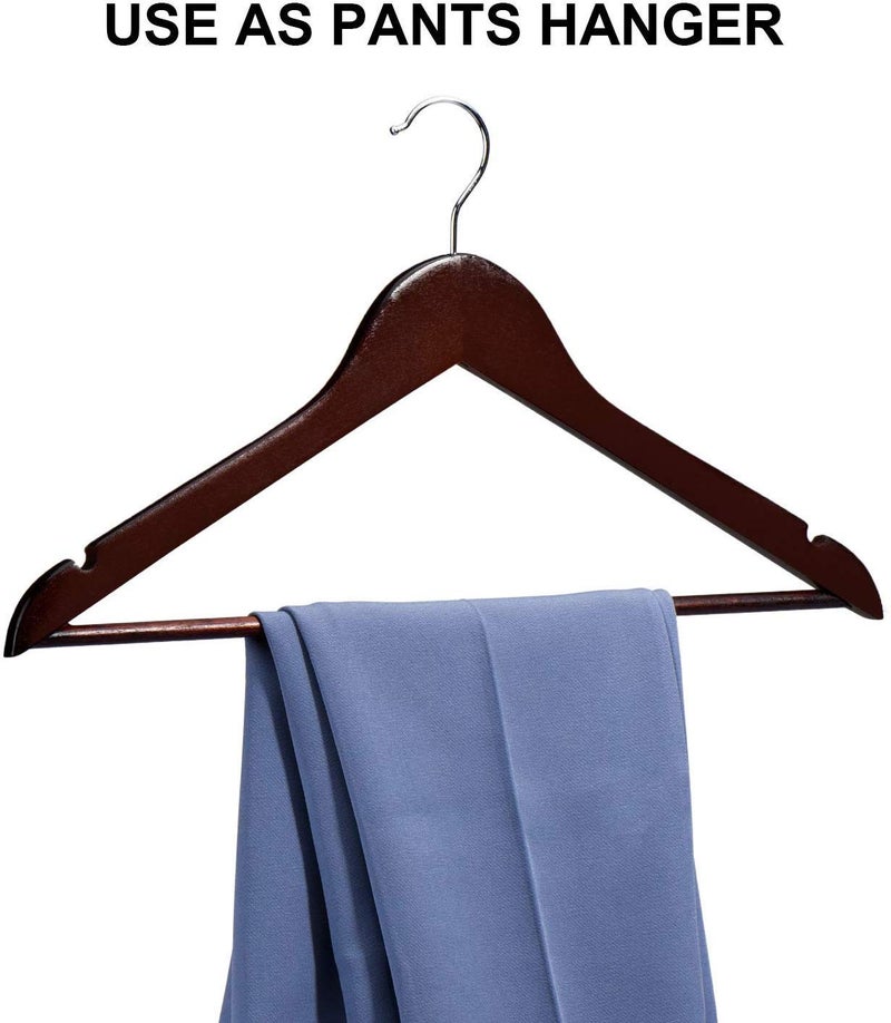 Evolluxi Lotus Premium Wooden Hangers, Diwali Gift Hampers Solid Wood Shirt Hangers,Dress Coat Jacket Clothes Hangers,with Extra Smooth Finish, 360 Degree Swivel Hook(Retro) (Walnut, 12) - Image 3