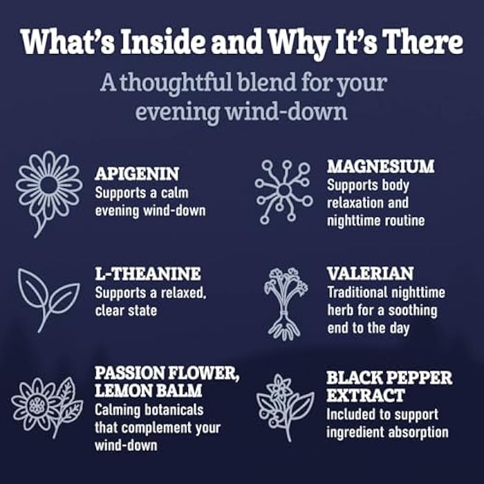 Dr. Matthew Apigenin Supplement for Sleep. Best Natural Sleep Aid Without Melatonin for Adults. With L-Theanine & Magnesium. Plant-Based Nighttime Support. Apigenina Suplemento. - Image 4