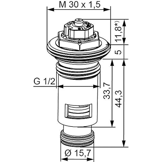THERMOSTAT UPPER PART 4365 FOR VALVE RADIATORS | WITH 8 CONTINUOUS PRESET VALVES | VALVE INNER PART FOR THERMOSTAT HEATING | SUITABLE FOR LYNGSON | THREAD IN 1/2 | BRASS | 27661 0 - Image 2
