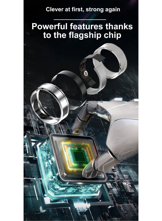 Smart Ring Fitness for Men Women, Health Sleep Heart Rate Oxygen Smart Ring ,IP67 Waterproof Bluetooth Rings Injection Glue CYFIT Sports Smart Ring - Image 3