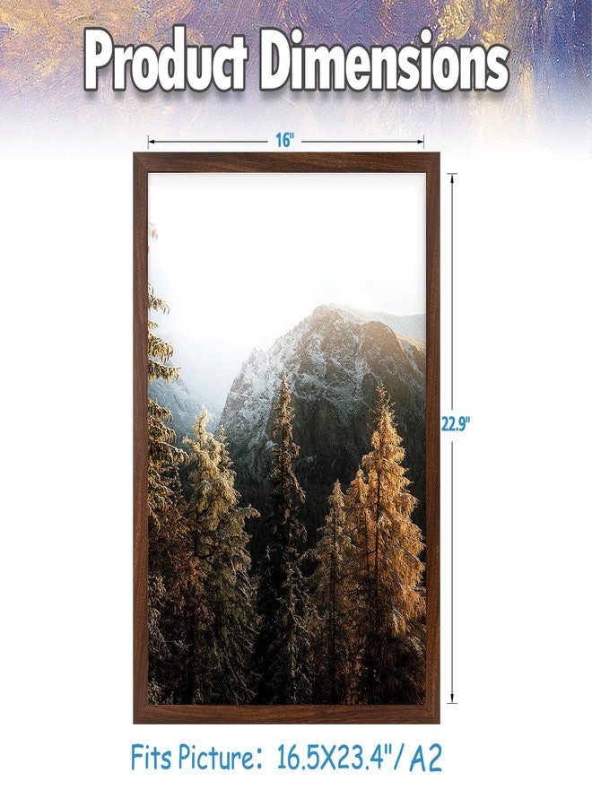 AUEAR, A2 Picture Frame Brown Set of 2, 16.5 x 23.4 Poster Prints Wall Mounted Horizontal and Vertical - Image 2