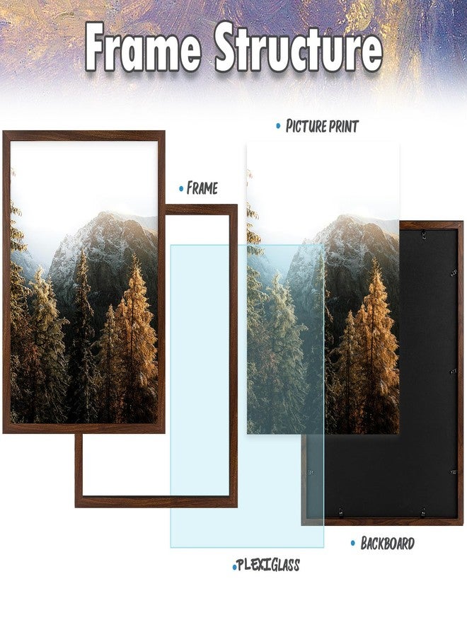 AUEAR, A2 Picture Frame Brown Set of 2, 16.5 x 23.4 Poster Prints Wall Mounted Horizontal and Vertical - Image 3