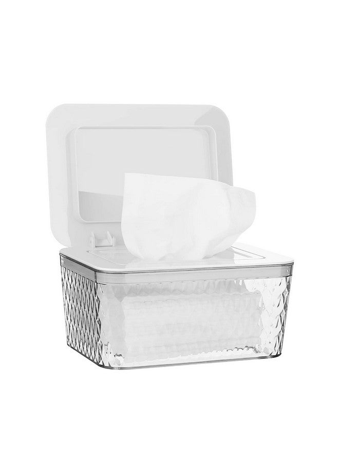 Whiidoom Wipes Dispenser, One-Handed Operation Wipe Holder for Baby & Adult, Seal-Designed Wipes Container for Bathroom Keep Diaper Wipes Fresh (White) - Image 1