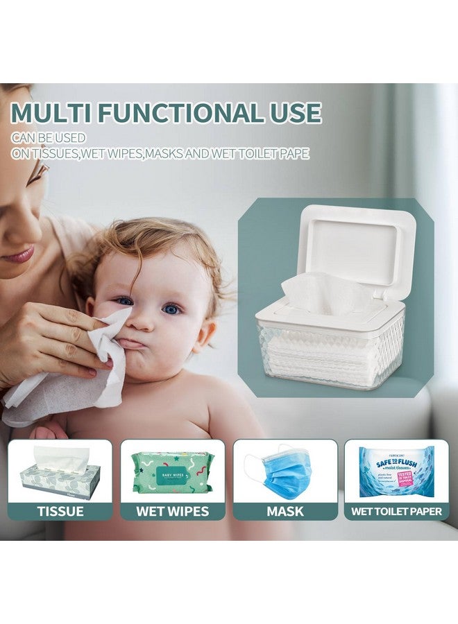 Whiidoom Wipes Dispenser, One-Handed Operation Wipe Holder for Baby & Adult, Seal-Designed Wipes Container for Bathroom Keep Diaper Wipes Fresh (White) - Image 5