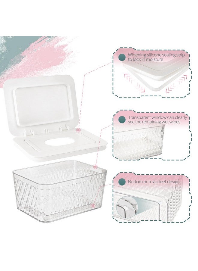 Whiidoom Wipes Dispenser, One-Handed Operation Wipe Holder for Baby & Adult, Seal-Designed Wipes Container for Bathroom Keep Diaper Wipes Fresh (White) - Image 3