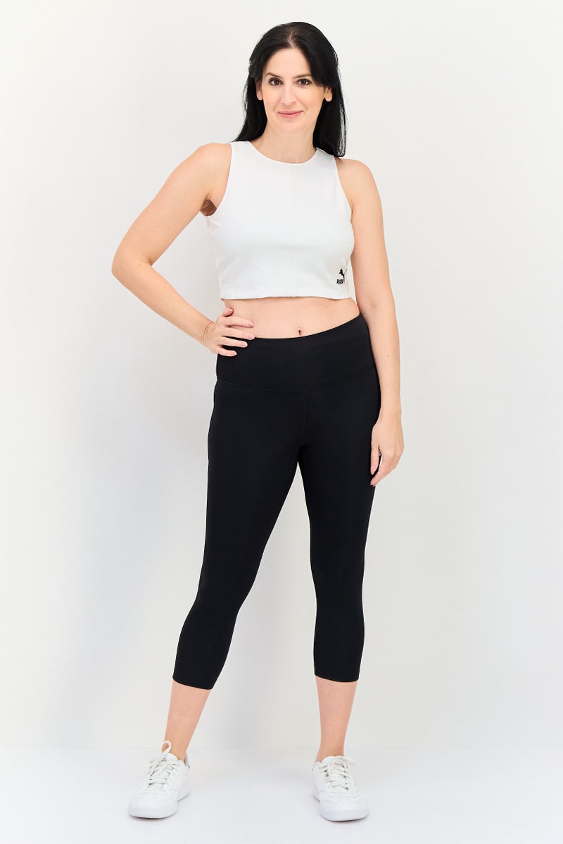 PUMA تي شيرت تدريب نسائي مزين بشعار مطرز، أبيض - Image 4