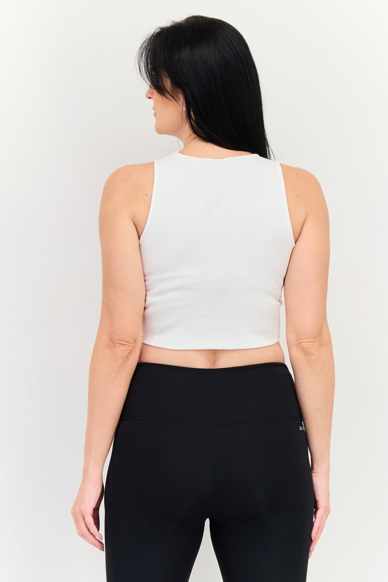 PUMA تي شيرت تدريب نسائي مزين بشعار مطرز، أبيض - Image 3