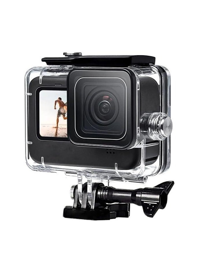 NIBEMINENT 60M Waterproof Case for HERO 12 Black/HERO 11 Black/HERO 10 Black/HERO 9 Black, Protective Underwater Dive Housing Shell with Bracket Accessories for Go Pro Hero10 Hero9 Action Camera  - Image 1