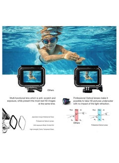 NIBEMINENT حافظة مقاومة للماء حتى عمق 60 متر لكاميرات HERO 12 Black/HERO 11 Black/HERO 10 Black/HERO 9 Black، غطاء حماية للغوص تحت الماء مع ملحقات حامل لكاميرا الحركة Go Pro Hero10 Hero9  - Image 3