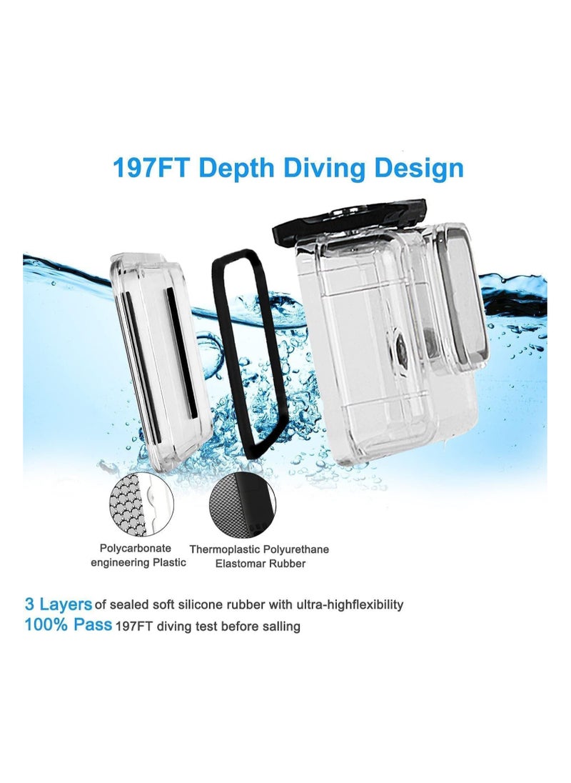 NIBEMINENT 60M Waterproof Case for HERO 12 Black/HERO 11 Black/HERO 10 Black/HERO 9 Black, Protective Underwater Dive Housing Shell with Bracket Accessories for Go Pro Hero10 Hero9 Action Camera  - Image 4