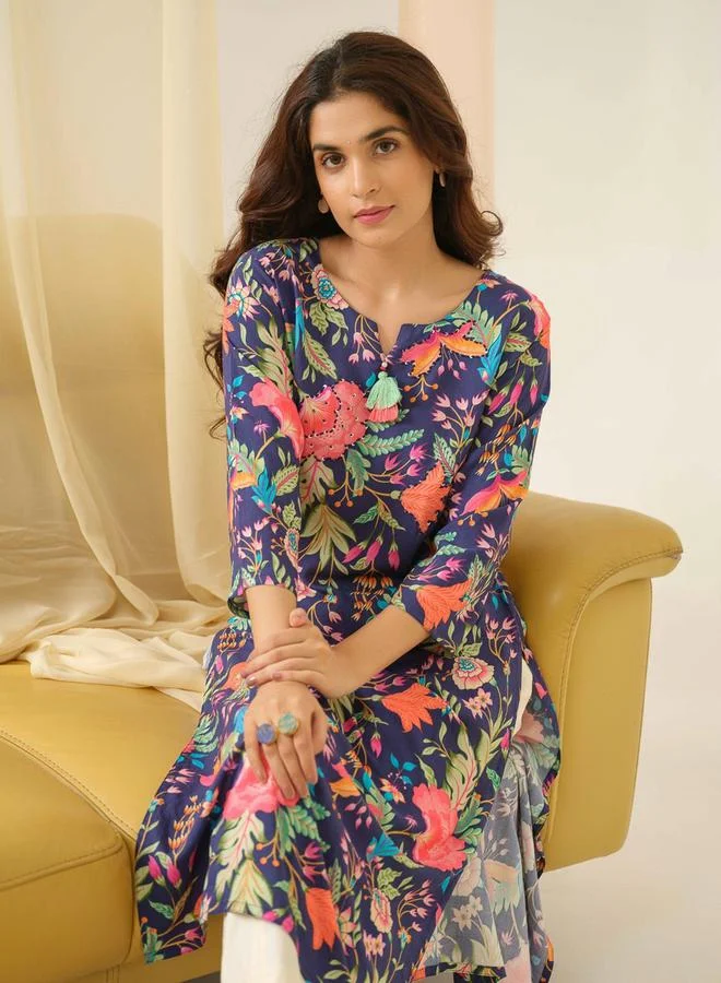 DW DW Floral Printed Straight Kurta