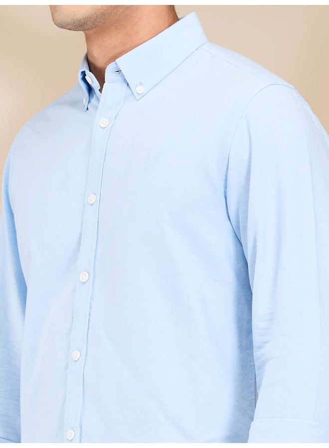 Being Human Mens Sky Blue Collared Long Sleeve Shirt - Image 4