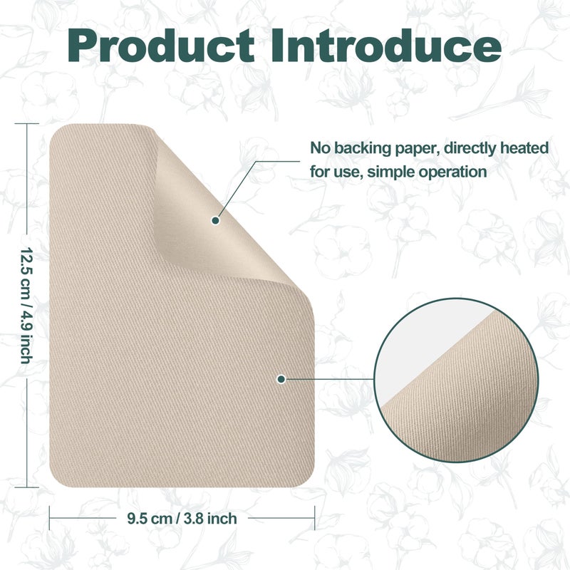KING MOUNTAIN Iron on Patches for Clothes, 8 Pieces Patches for Cloth, 100% Cotton Fabric Patches for Clothing, Bag, Hat Repair, Clothing Repair Decorating Kit 3.7" by 4.9" (9.5 cm x 12.5 cm, Beige) - Image 3