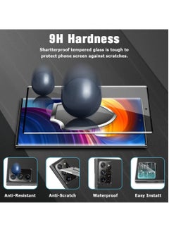 HuHa [2+2 Pack] Note 20 Ultra Glass Screen Protector, HD Clear 9H Tempered Glass Scratch Resistant, Fingerprint Unlock, 3D Curved, Bubble-Free  - Image 3