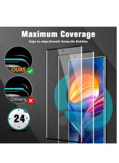 HuHa [2+2 Pack] Note 20 Ultra Glass Screen Protector, HD Clear 9H Tempered Glass Scratch Resistant, Fingerprint Unlock, 3D Curved, Bubble-Free  - Image 4