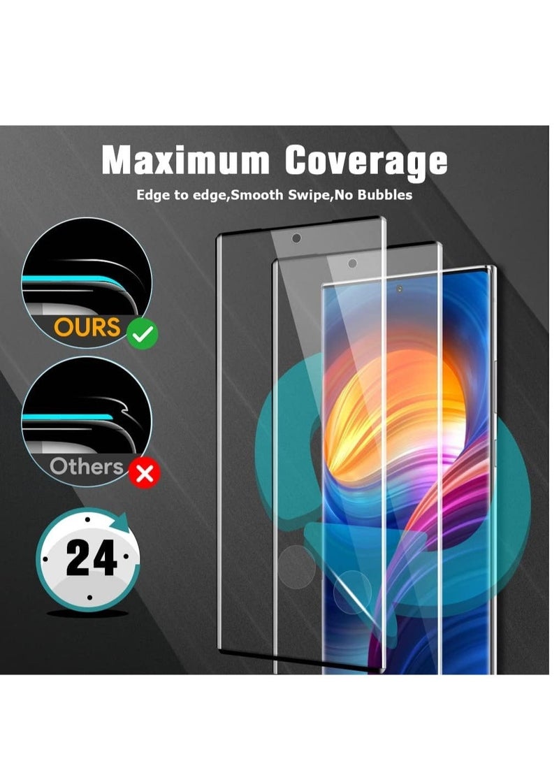 HuHa [2+2 Pack] Note 20 Ultra Glass Screen Protector, HD Clear 9H Tempered Glass Scratch Resistant, Fingerprint Unlock, 3D Curved, Bubble-Free  - Image 4