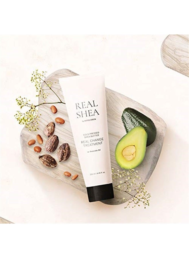 Rated Green - Hair Treatment for Dry, Damaged Hair - 3 Steps Care: Protein, Moisturizing, Nutrition - Cold Pressed Organic Shea Butter Real Change Treatment - 8.11 fl. oz - Softening Hair Mask - Image 4