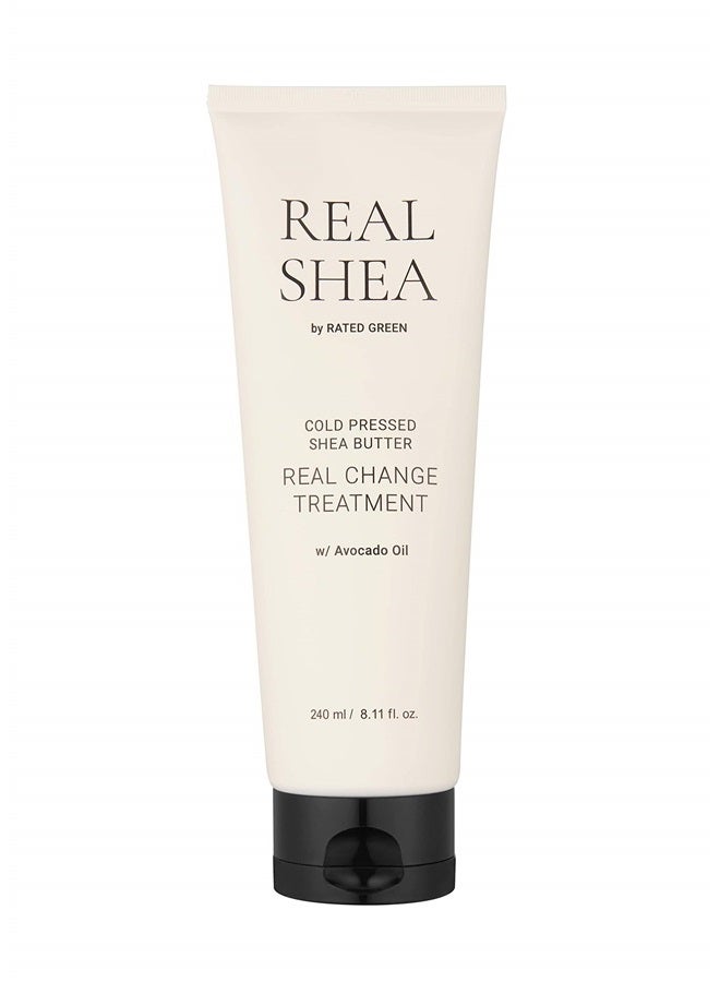 Rated Green - Hair Treatment for Dry, Damaged Hair - 3 Steps Care: Protein, Moisturizing, Nutrition - Cold Pressed Organic Shea Butter Real Change Treatment - 8.11 fl. oz - Softening Hair Mask - Image 1
