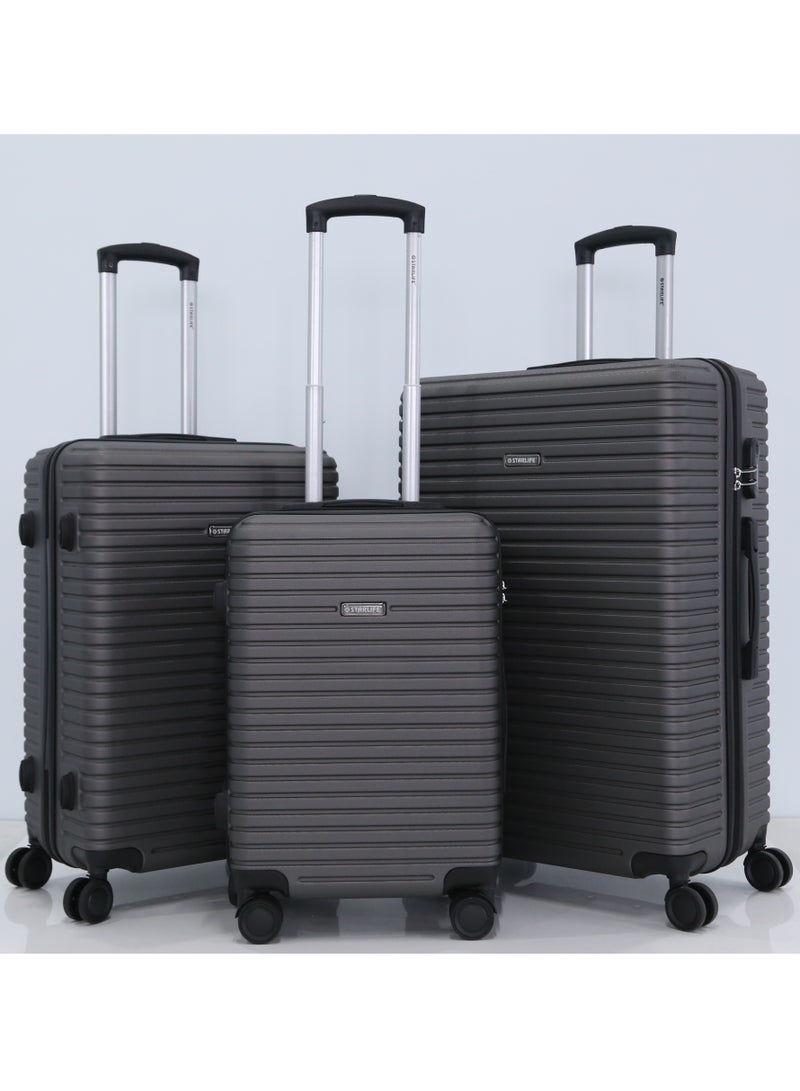 STARLIFE 3 Piece ABS Hard side Trolley Luggage Set Spinner Wheels with Number Lock - Image 1