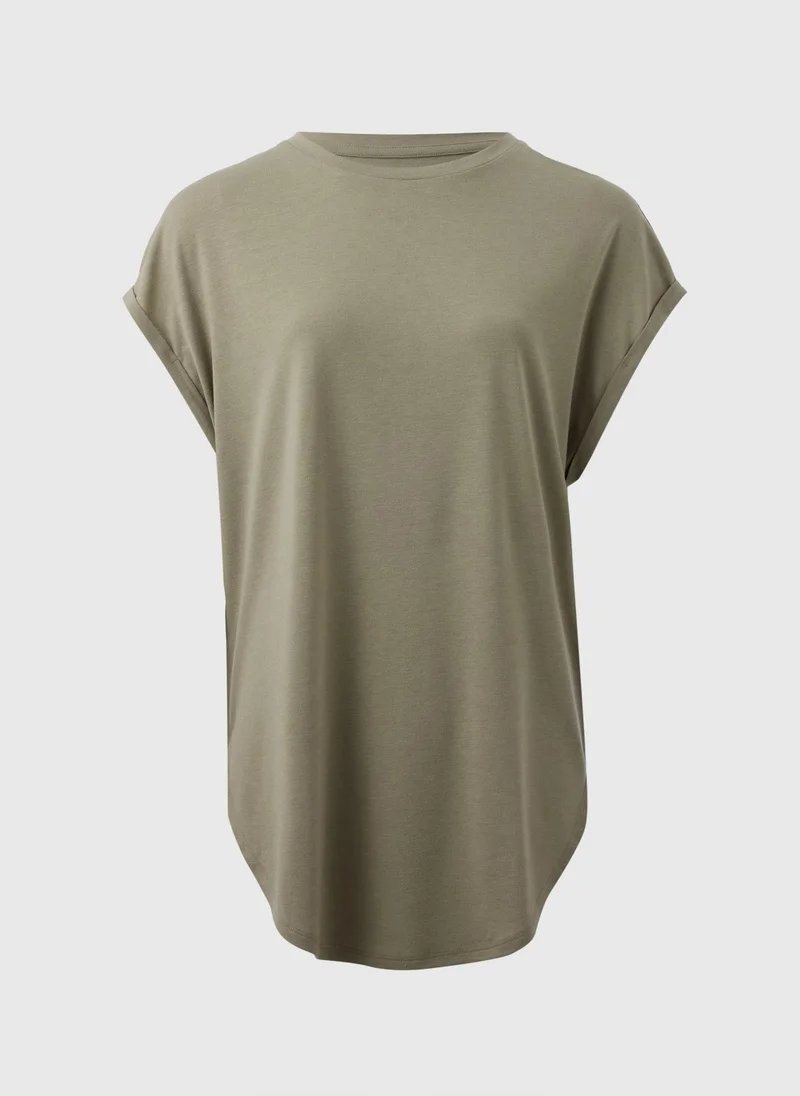 Matalan Khaki Longline T-Shirt