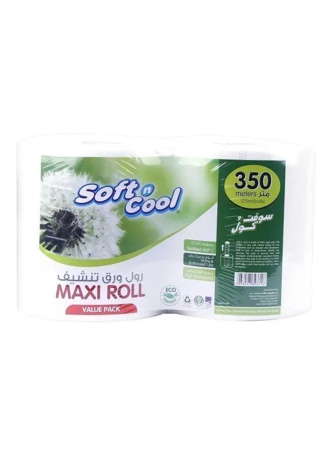 Soft n Cool Value Pack Maxi Roll, 1 Ply, Pack Of 2, 2X175MTR 
