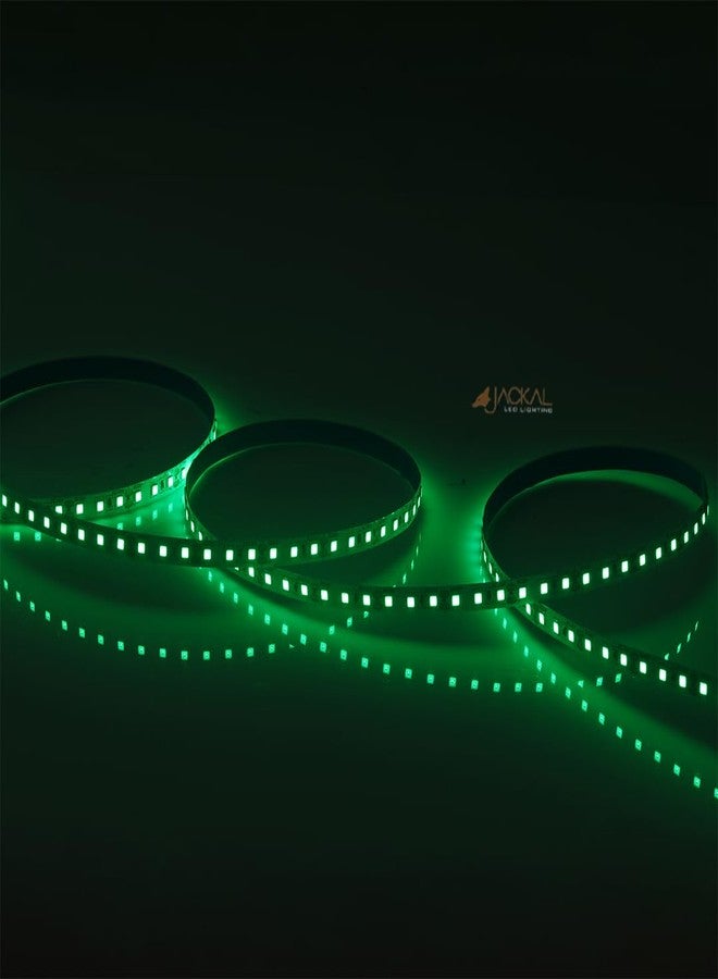 JACKAL شريط إضاءة LED أبيض دافئ من جاكال®، 2835، بطول 5 أمتار/16.4 قدم - بشريط عالي الكثافة | مثالي لتزيين المنزل، غرفة النوم، المطبخ، الحديقة، أسفل الخزائن، الفناء الخلفي، السلالم، إلخ. | (120 مصباح LED/8 مم - أخضر) - Image 2