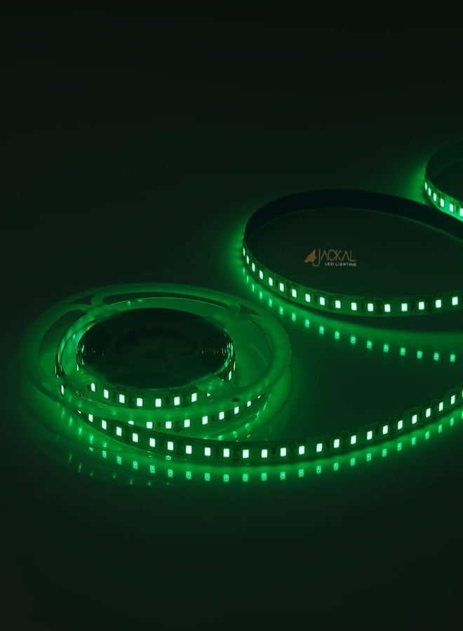 JACKAL شريط إضاءة LED أبيض دافئ من جاكال®، 2835، بطول 5 أمتار/16.4 قدم - بشريط عالي الكثافة | مثالي لتزيين المنزل، غرفة النوم، المطبخ، الحديقة، أسفل الخزائن، الفناء الخلفي، السلالم، إلخ. | (120 مصباح LED/8 مم - أخضر) - Image 3