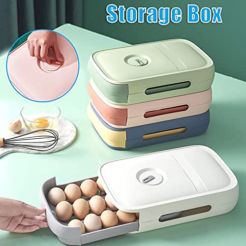Evona Drawer Type Egg Storage Box 1821 Grids Drawer Type Refrigerator Egg Tray Egg Container Box Kitchen Storage AccessoryPlastic pink - Image 5