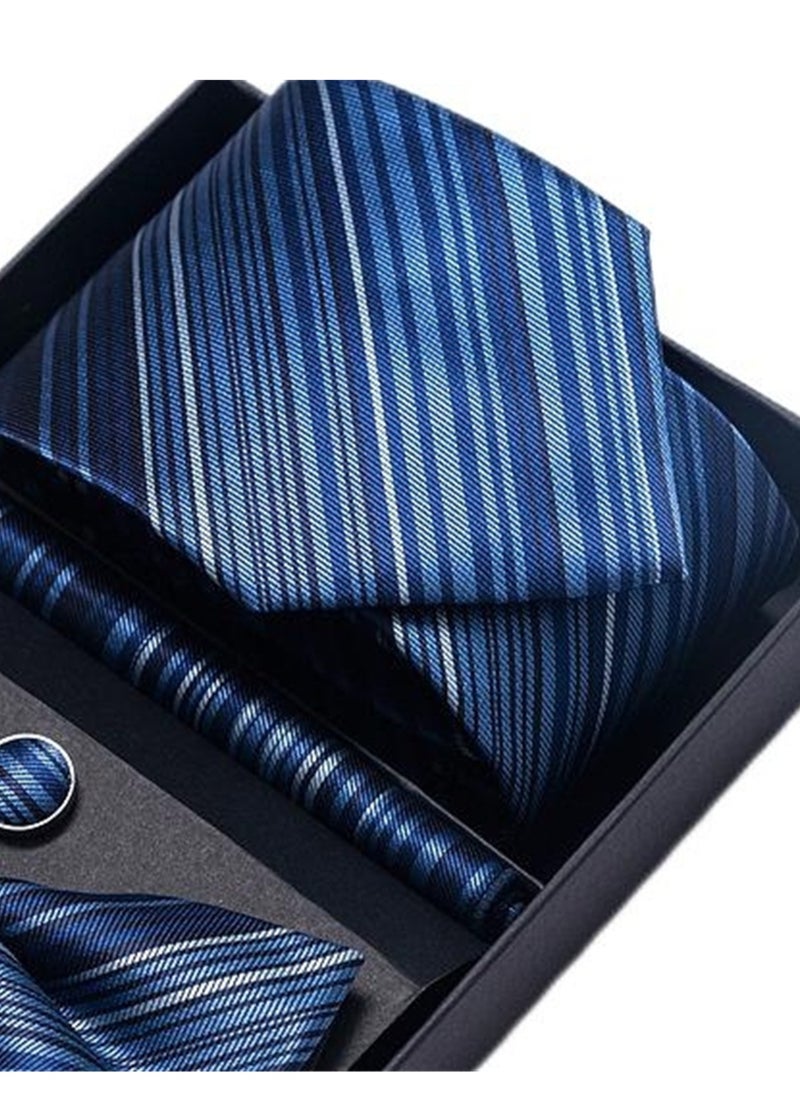 Generic - 5 pcs high-end tie for men business professional formal tie bow tie cufflinks square scarf fashion accessories gift box - Image 1