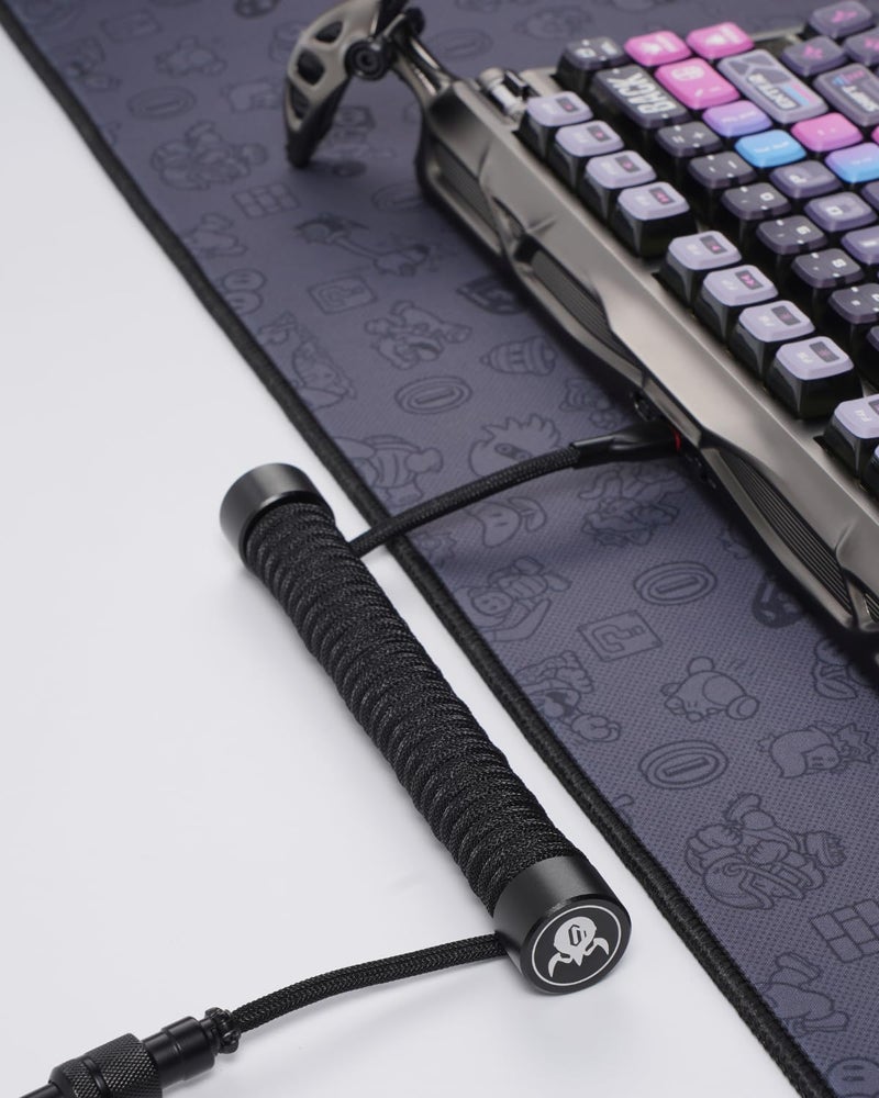 GravaStar Coiled Aviator USB Cable Suitable Mechanical Keyboard Black - Image 3