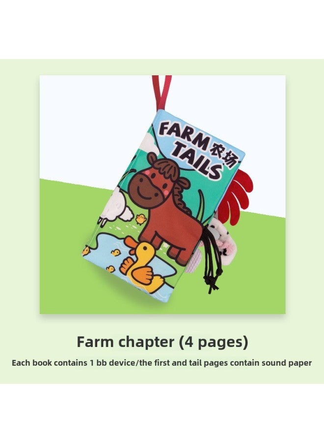 Children's Digital Animal Ringing Paper Cloth Book 0-3 Years Old Infant Toys Educational Enlightenment Early Education Cloth Book Baby Cloth Book-Color: Farm Tail (4 Pages And 8 Sides Containing Ringing Paper BB Device)  - Image 1