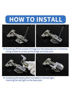 KASTWAVE Cabinet Hinge LED Sensor Light, Universal Cupboard Cool White Lights Night Light for Living Room, Bedroom, Wardrobe (10Pcs - Include Battery)  - Image 5