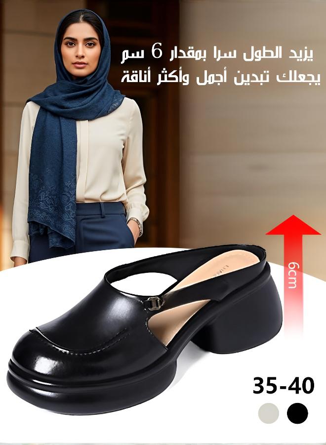 صندل كعب عالٍ مقاوم للماء لتصحيح الوضعية مع جزء علوي مجوف - Image 3