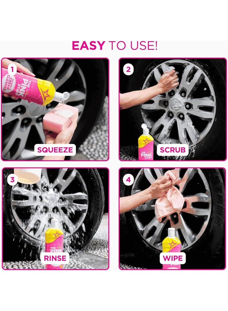 The Pink Stuff Stardrops Miracle Cream Cleaner 500ml – Pack of 4, All-Purpose Household Cleaner, Removes Stains & Dirt - Image 4