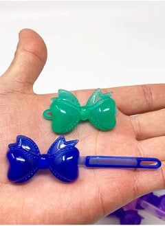 TARA Tara Girls Super Cute Self Hinge Plastic Mulit Design Hair Barrettes Selection. 20pc Pink mix bow shape.  - Image 2