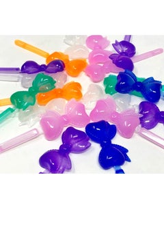 TARA Tara Girls Super Cute Self Hinge Plastic Mulit Design Hair Barrettes Selection. 20pc Pink mix bow shape.  - Image 4
