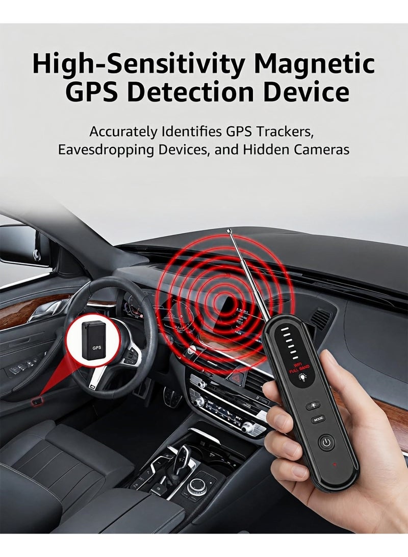 Hidden Camera Detector – 1-6.5GHz RF Signal Scanner, GPS Tracker Finder, 3-in-1 Anti Spy Bug Sweeper with Magnetic Detection & Optical Lens Finder for Hotel Car Office Travel - Image 5