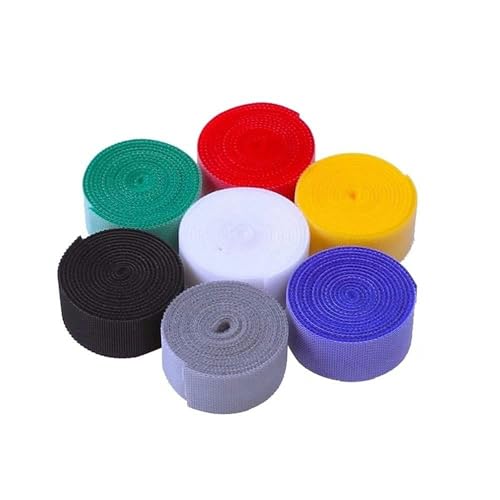 INOVERA 7 Piece Cable Organizer Hook & Loop Tape Roll - Cord/Wire Holder Management Strap - Reusable Ties for PC, TV, Desk, WFH Accessories - (7 Colour) - Image 1