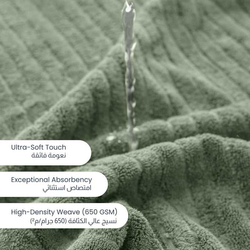 أريكا أرييكا غرين منشفة وجه نعناعي (طقم من 2) 100x50 سم - مصنوعة من 100% قطن مصري جيزة 86، ناعمة، متينة، وأنيقة. - Image 5