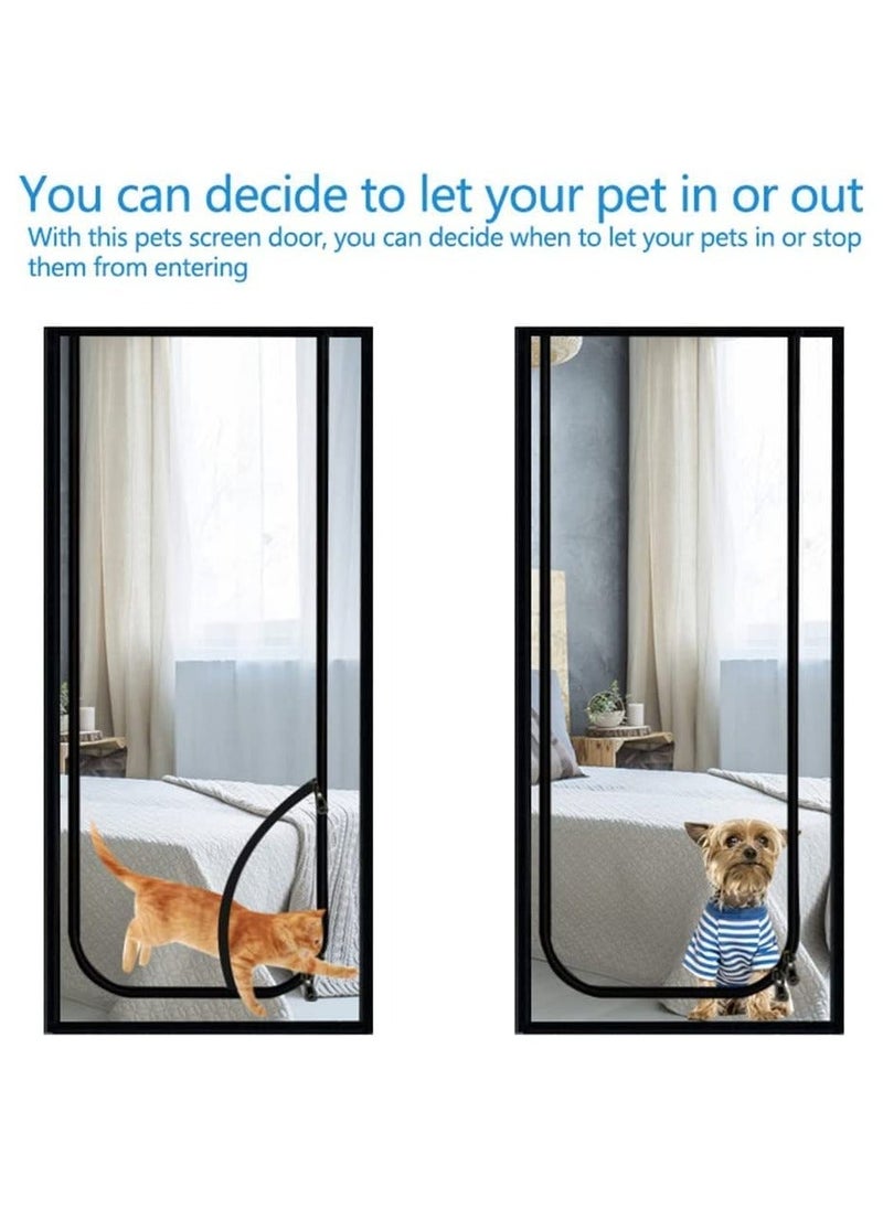 NIBEMINENT Pet Screen Door Thickened Cat Resistant Mesh Strong Nano-Coating Anti-Scratch for Living Room Patio Scratch Proof with Zipper Closure 90x210cm  - Image 3