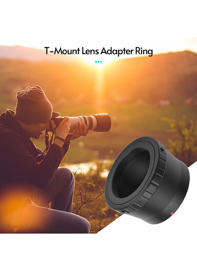 ANDOER - T2-M4/3 Metal Lens Mount Adapter Ring T/T2 Mount Lens Adapter Replacement for Panasonic DMC-G1/DMC-GH1/DMC-GF1 for Olympus EP1/EP2/EPL1 Micro 4/3 Mount Cameras - Image 1