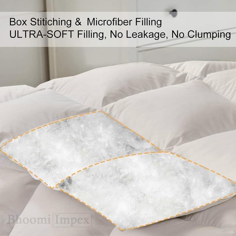 Bhoomi Impex Comforter for Double Bed All SeasonACSummer Solid Double Bed Comforter Quilt Blanket Dohar Duvets Ultra Soft Light Weight 300 GSM Ivory - Image 3