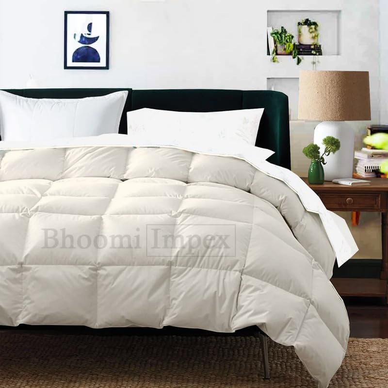 Bhoomi Impex Comforter for Double Bed All SeasonACSummer Solid Double Bed Comforter Quilt Blanket Dohar Duvets Ultra Soft Light Weight 300 GSM Ivory - Image 2