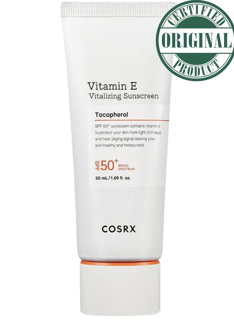 COSRX Vitamin E Vitalizing Sunscreen SPF 50+ 50ml - Image 1