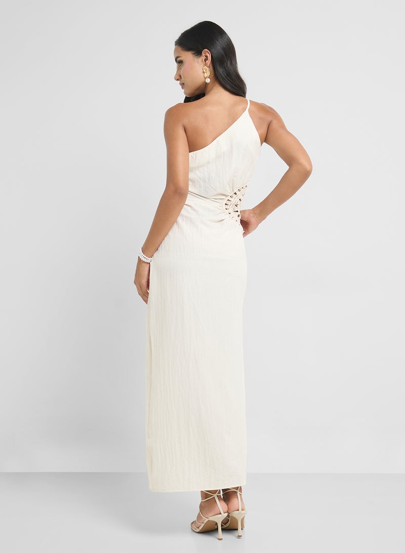 Ginger One Shoulder Gather Detail Maxi Dress - Image 2