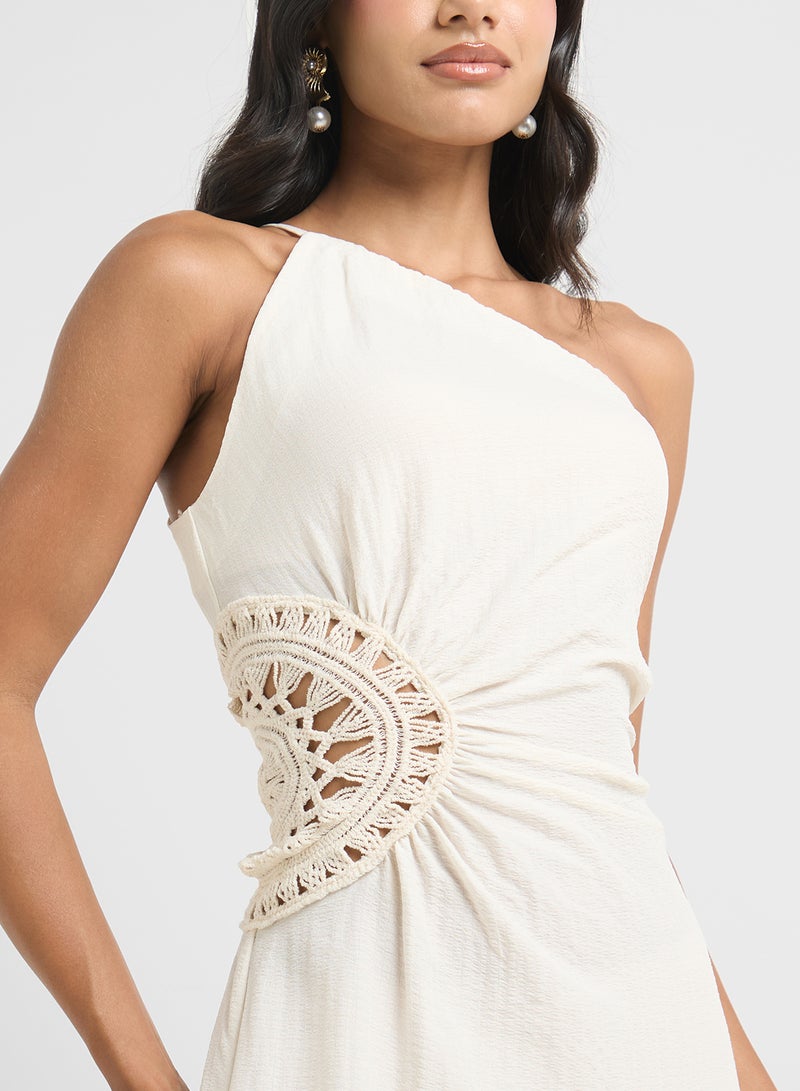 Ginger One Shoulder Gather Detail Maxi Dress - Image 3